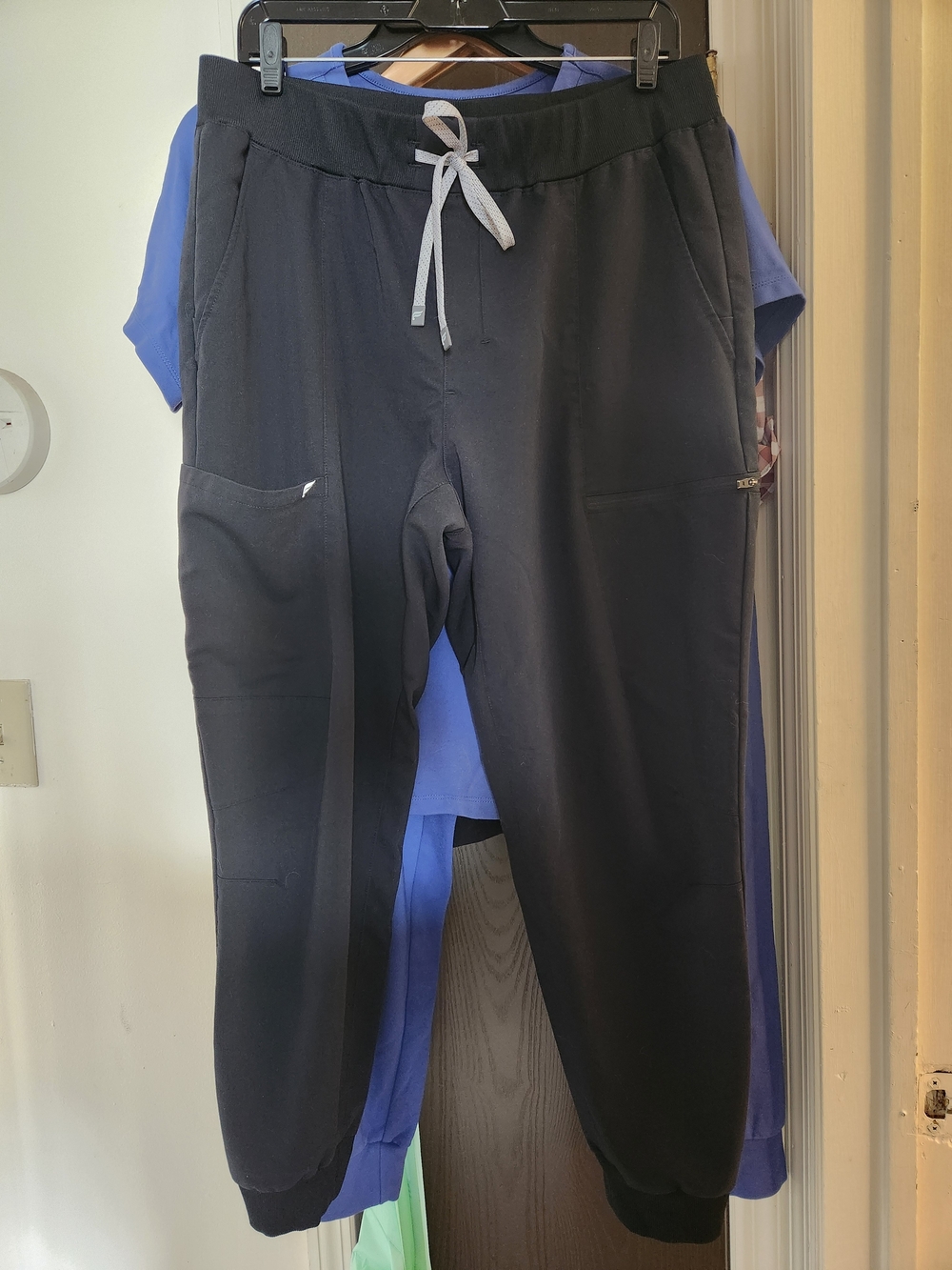 Fabletics Black Jogger Pants with Gray Drawstring